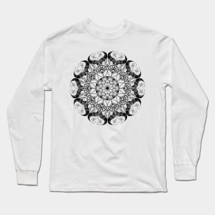 Black Bird Mandala Long Sleeve T-Shirt